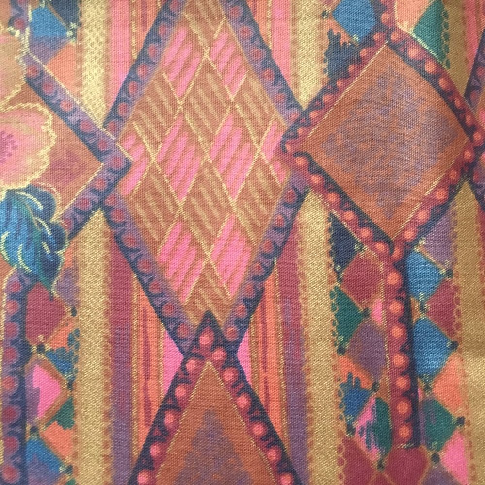 Decorative Richloom Fabric 3 Yard.Argyle, Flowers